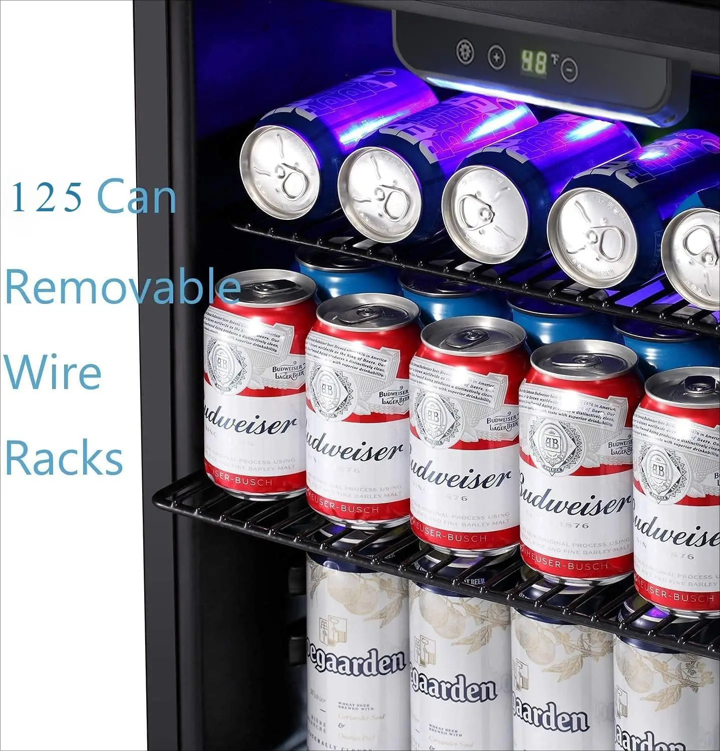 Beverage Refrigerator -125 Can Mini Fridge for Soda Beer or Wine, Small Drink Dispenser, for Office or Bar