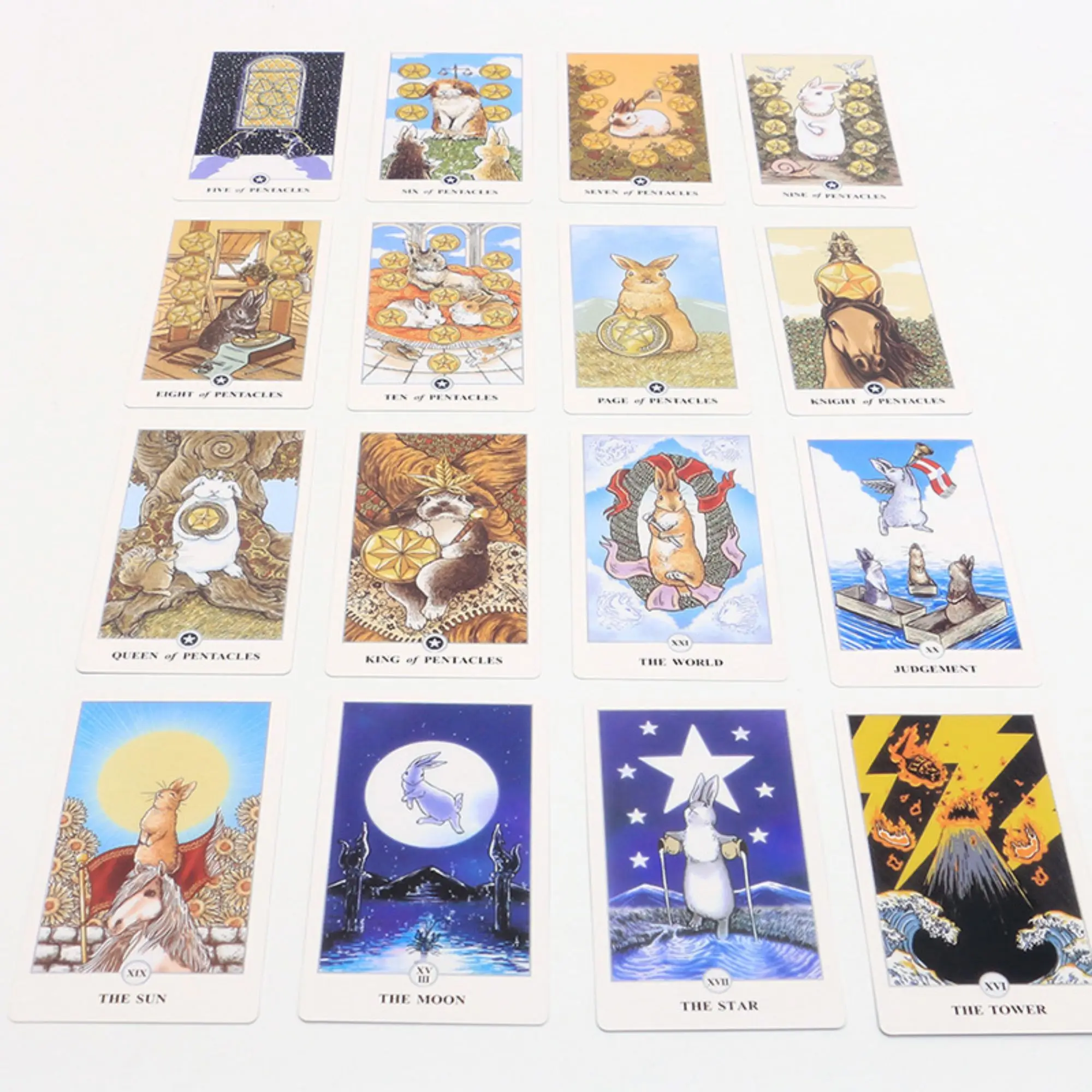 كامل الإنجليزية التارو 12*7 سم Lunalapin أرنب التارو سطح السفينة لعبة بطاقات التارو مع دليل الورق لألعاب دليل الانتظار