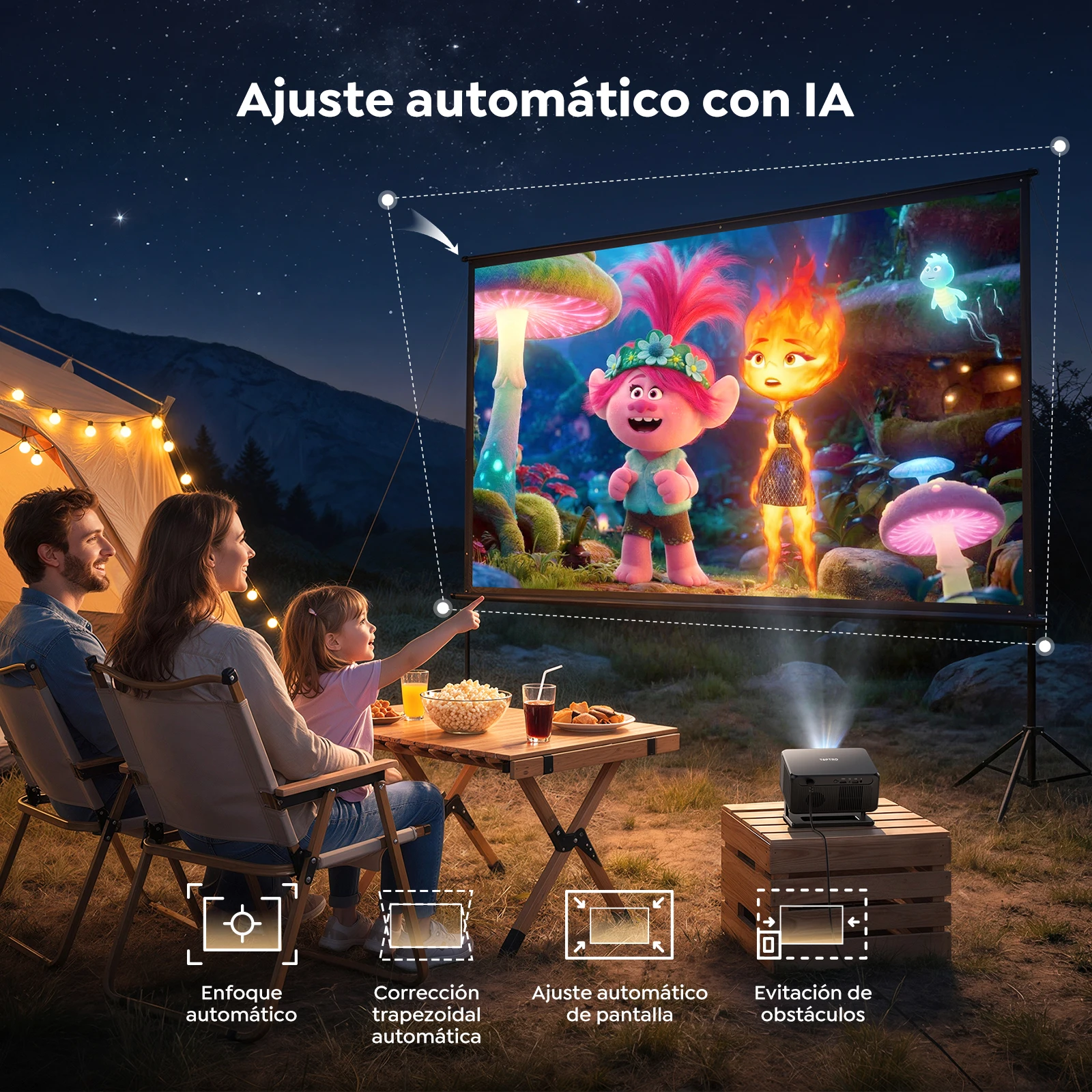 TOPTRO TP3プロジェクター、4K対応、Google TV搭載、1080P FHD、オート
