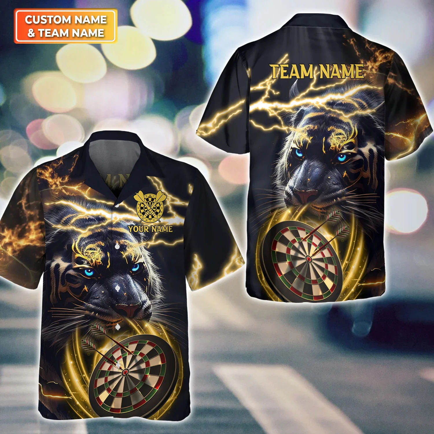 

Storm Tiger Darts Personalized Name 3D Printed Fashion Men's Hawaiian Shirt Summer Casual Short Sleeve Button Down Shirts CY-56