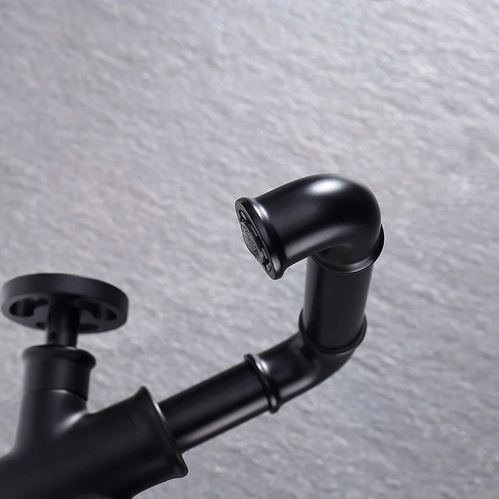 Bateria łazienkowa z czystej miedzi, dwuuchwytowa czarna bateria umywalkowa, bateria do umywalki, bateria do baru, krótka