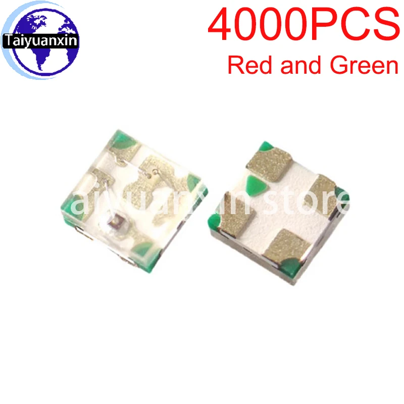 4000PCS Mini 0404 Red Green Dual Color LED Chip Light-emitting Tube