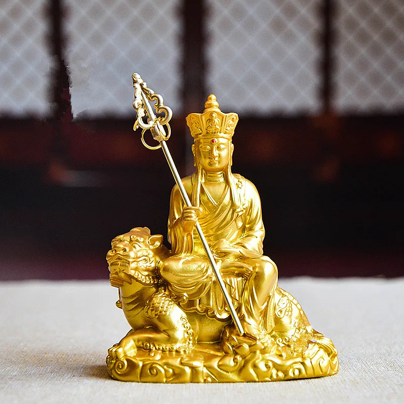 

Retro 11cm Gold Resin Imitation Copper Craft Ksitigarbha Buddha Statue ,Tibetan Suppliers Home Putting Decorations Figurines