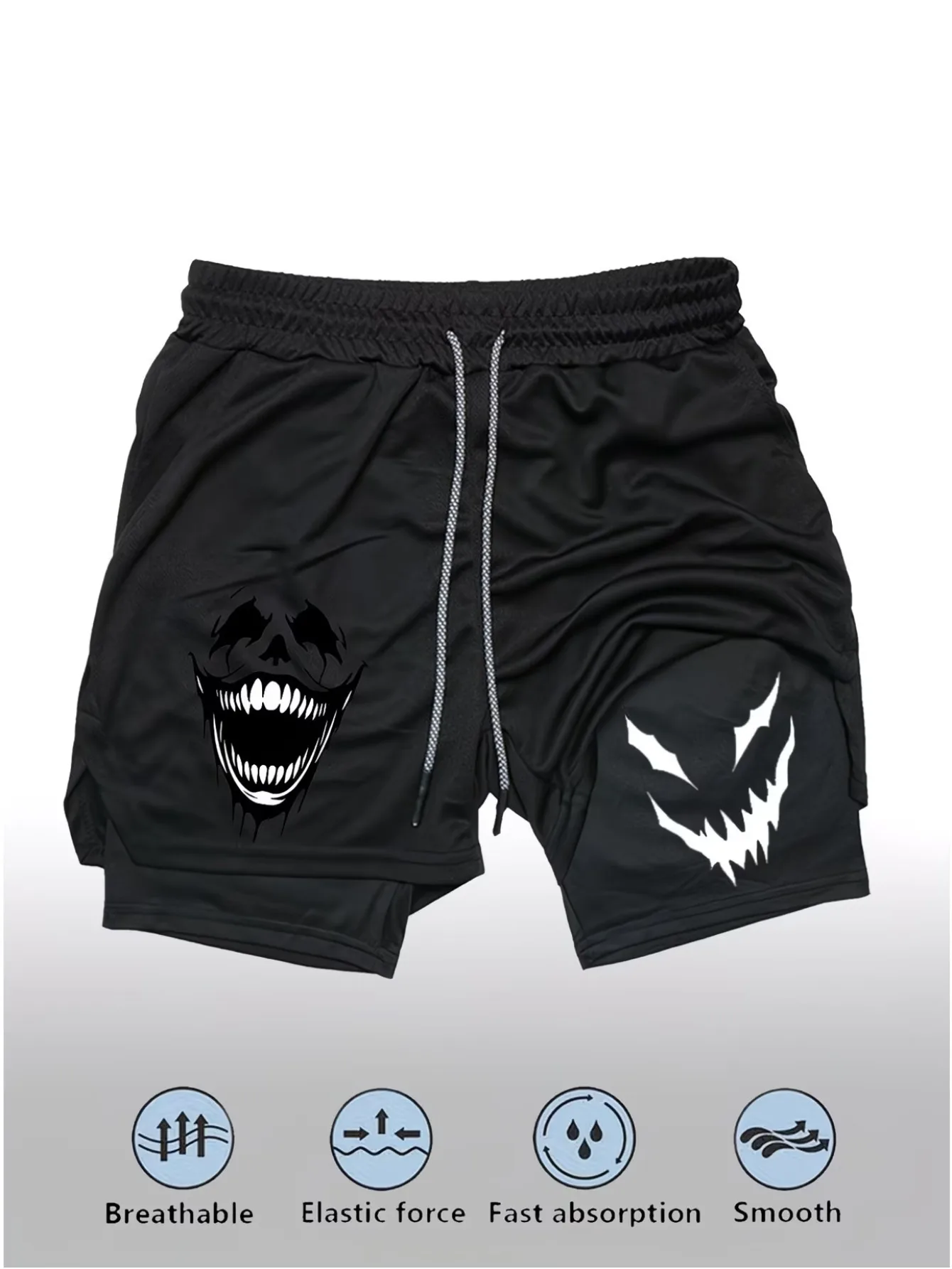Men'S Essential Double-Layer Shorts for Fitness, Professional Athletic Fit. Quick-Dry Tech Fabric, Excellent Moisture Wicking