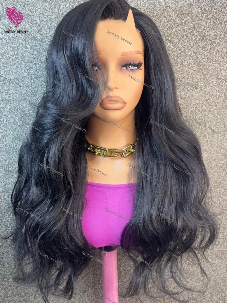 

Natural Black Body Wave/Long Straight Wigs Real Human Hair Wigs for woman 130%-250% Density 1x4 Clueless v Part Wig For Women