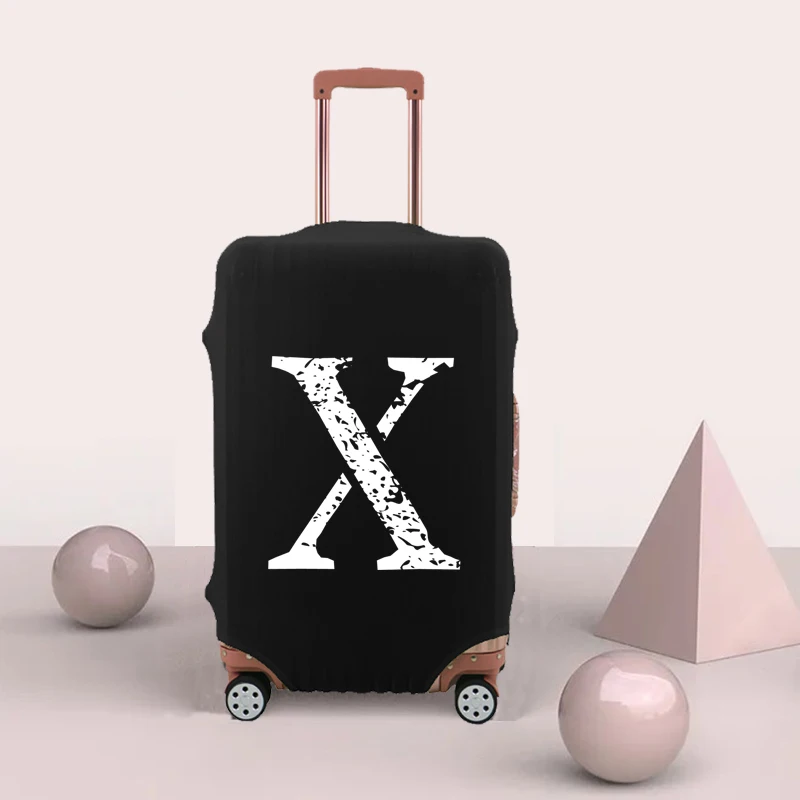 Washable Luggage Cover Elastic Suitcase Cover Anti-scratch Travel Set White Spots Letters Luggage Cover Thicker Protective Cover