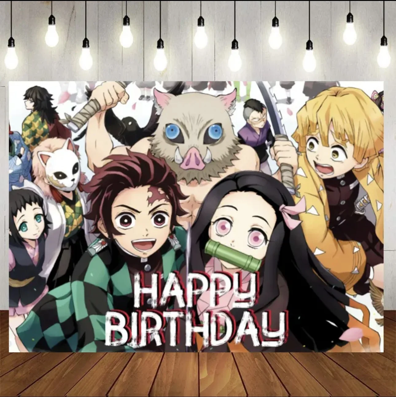 Anime Demon Slayer Birthday Party Decoration Banner Demon Party Supplies Baby Shower Photography Background for Boys Birthday P