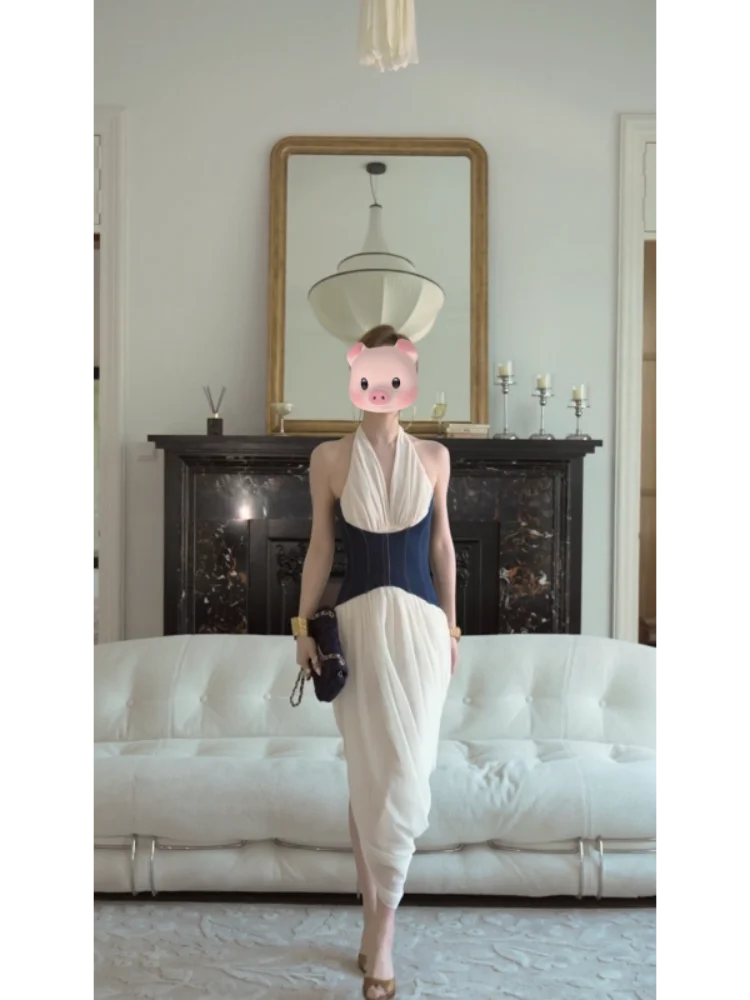 

Spring 2026 Pure Desire Sle Long Dr Women's Faionable V-ne Neline Casual Loose Fit Maxi Skirt Ele Gown