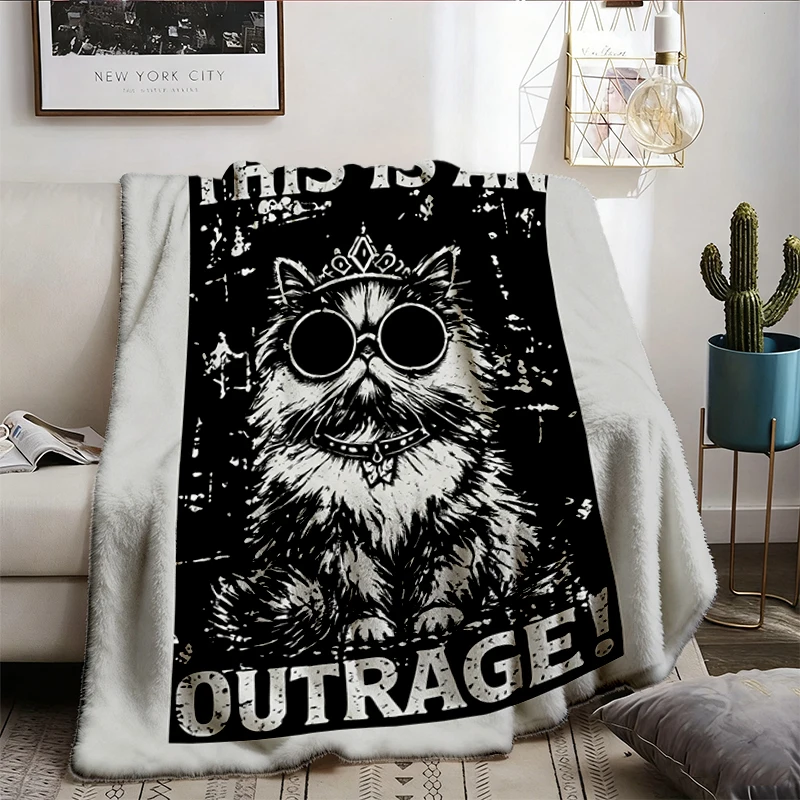 Vintage This Is An Outrage Flannel Blanket, Dungeon Crawler Carl Throw, Princess Donut Book Lover Gift