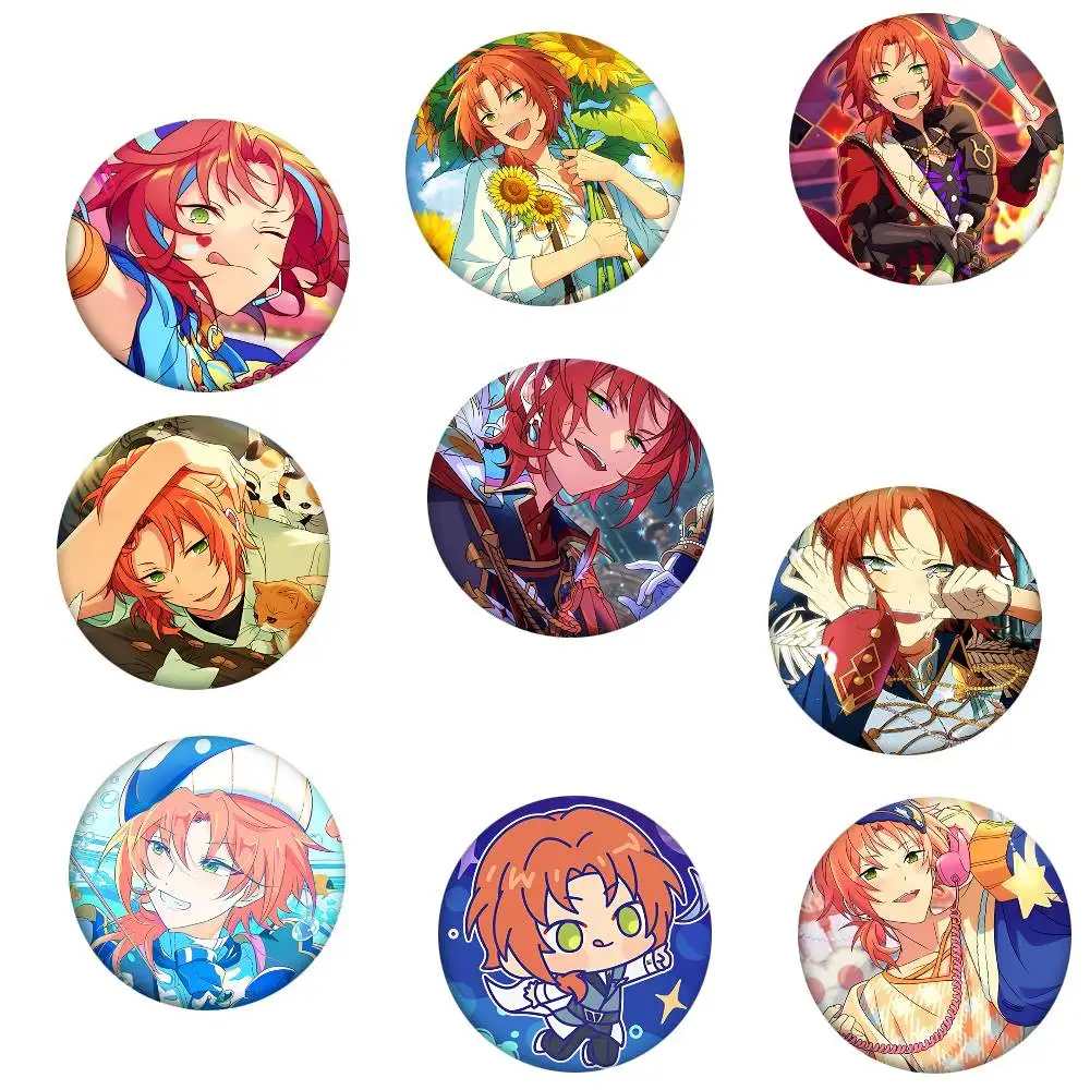 Music Game Ensemble Stars Tsukinaga Leo Rundes Abzeichen Anstecknadel Rucksack Kleidung Schmuck Accessoires Geschenk Brosche