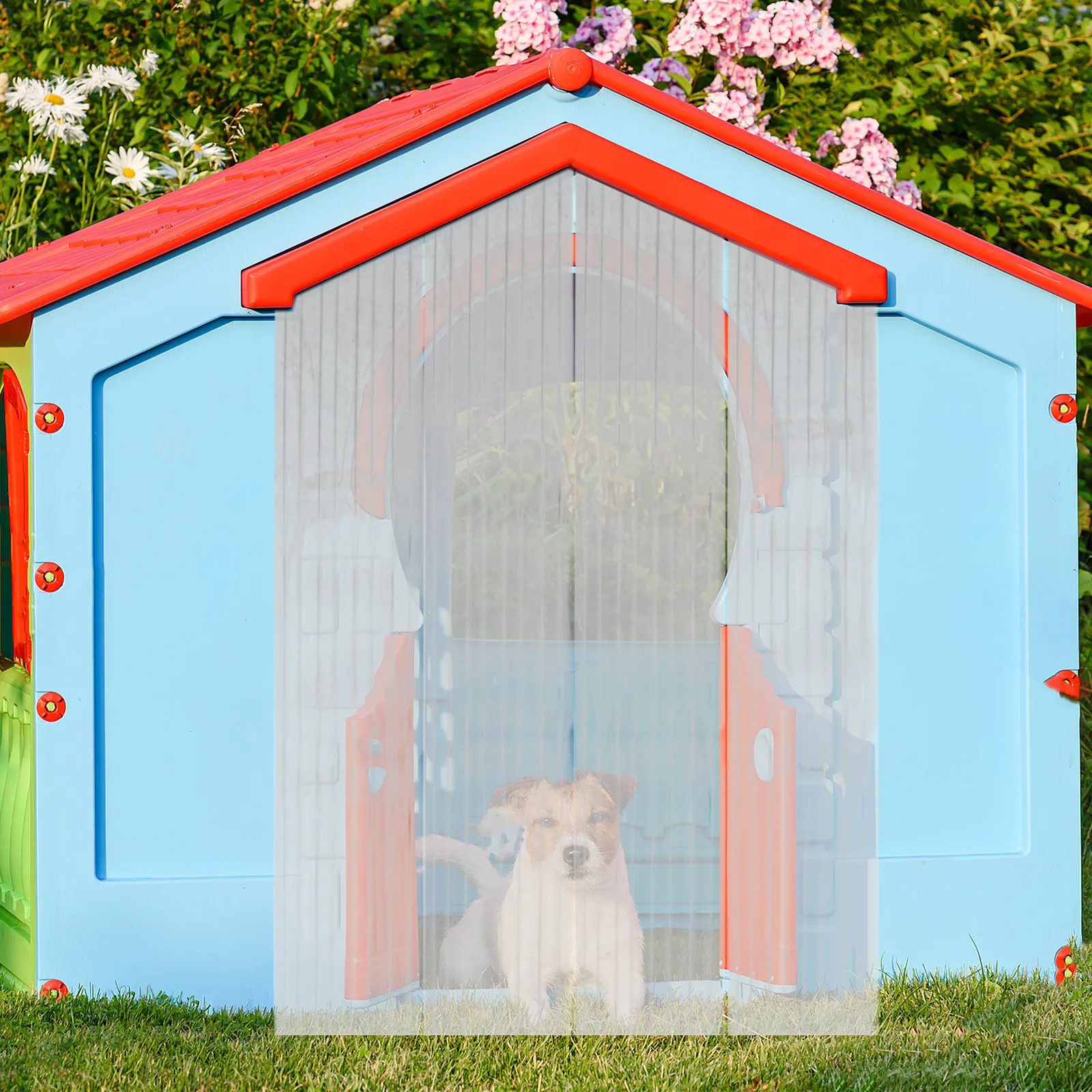 74 X 7 Inch Dog House Door Curtain Transparent Clear PVC Hanging Flap Soft Dog Door Replacement Strip Pet House Isolation