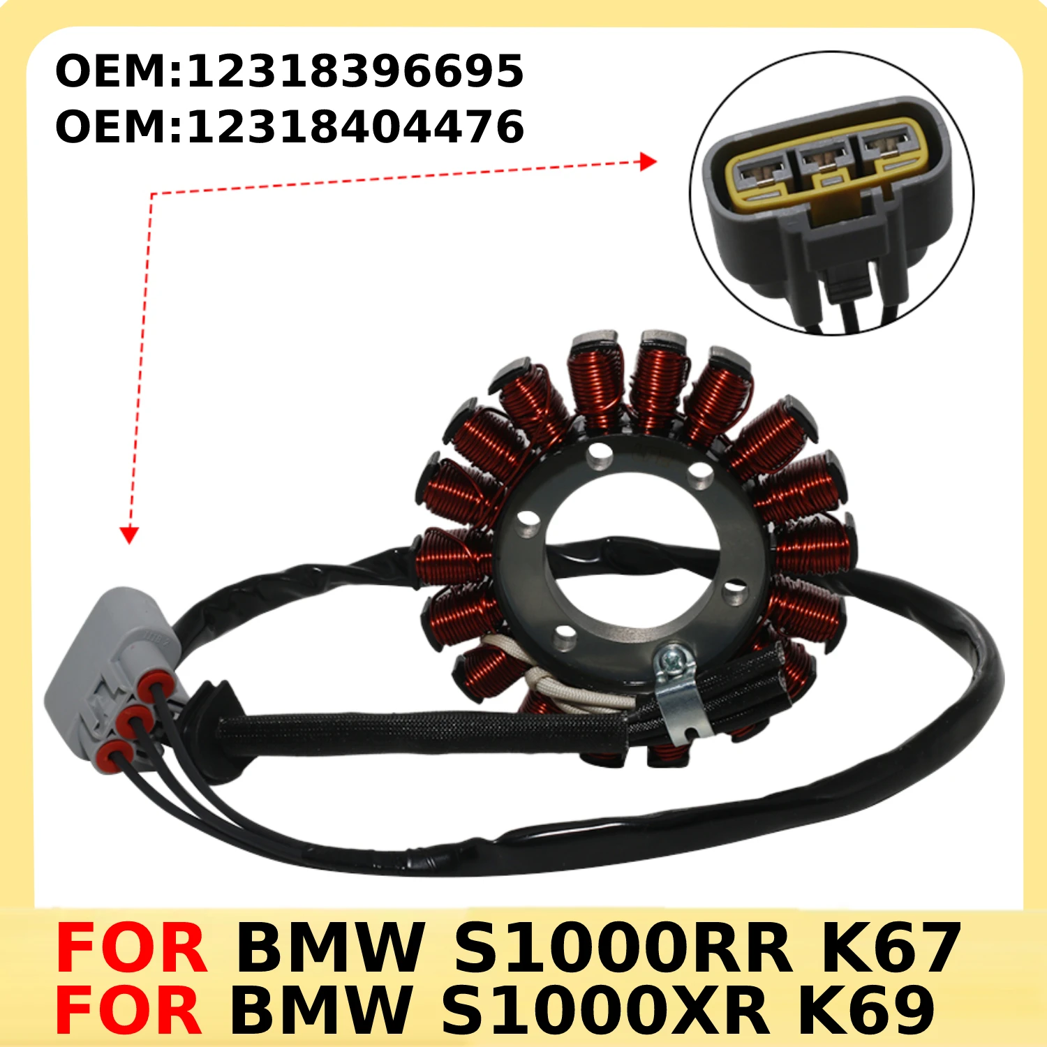 

For BMW S1000RR K67 2018-2020 BMW S1000XR K69 2018-2019 OEM:12318396695 OEM:12318404476 Motorcycle Generator Stator Coil Comp