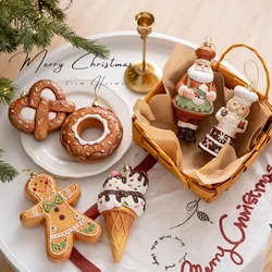 Creative Christmas Cookie Cake Old Man Ice Cream Cone Chef Old Man Donut Gingerbread Man Pendant for Christmas Tree Decoration