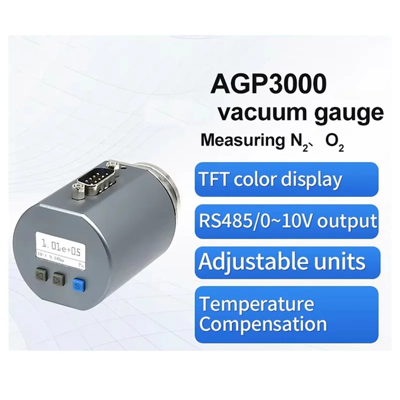 ABGI-AGP3000 MEMS Вакуумметр с цифровым дисплеем и резистором Датчик Pirani RS485 0-10 В Аналоговый выход