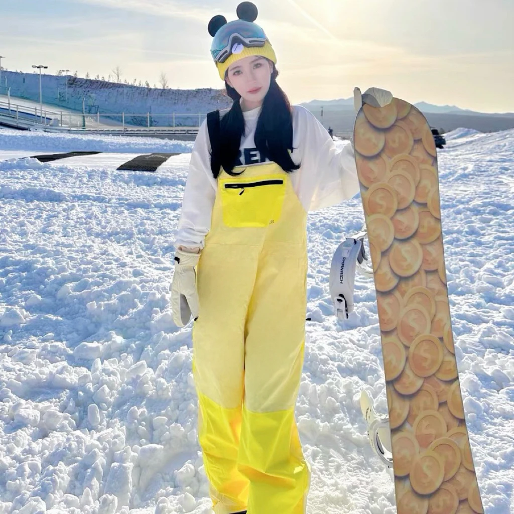 LMM ski overalls niche splicing women's and men's professional waterproof single and double board back warm and windproof