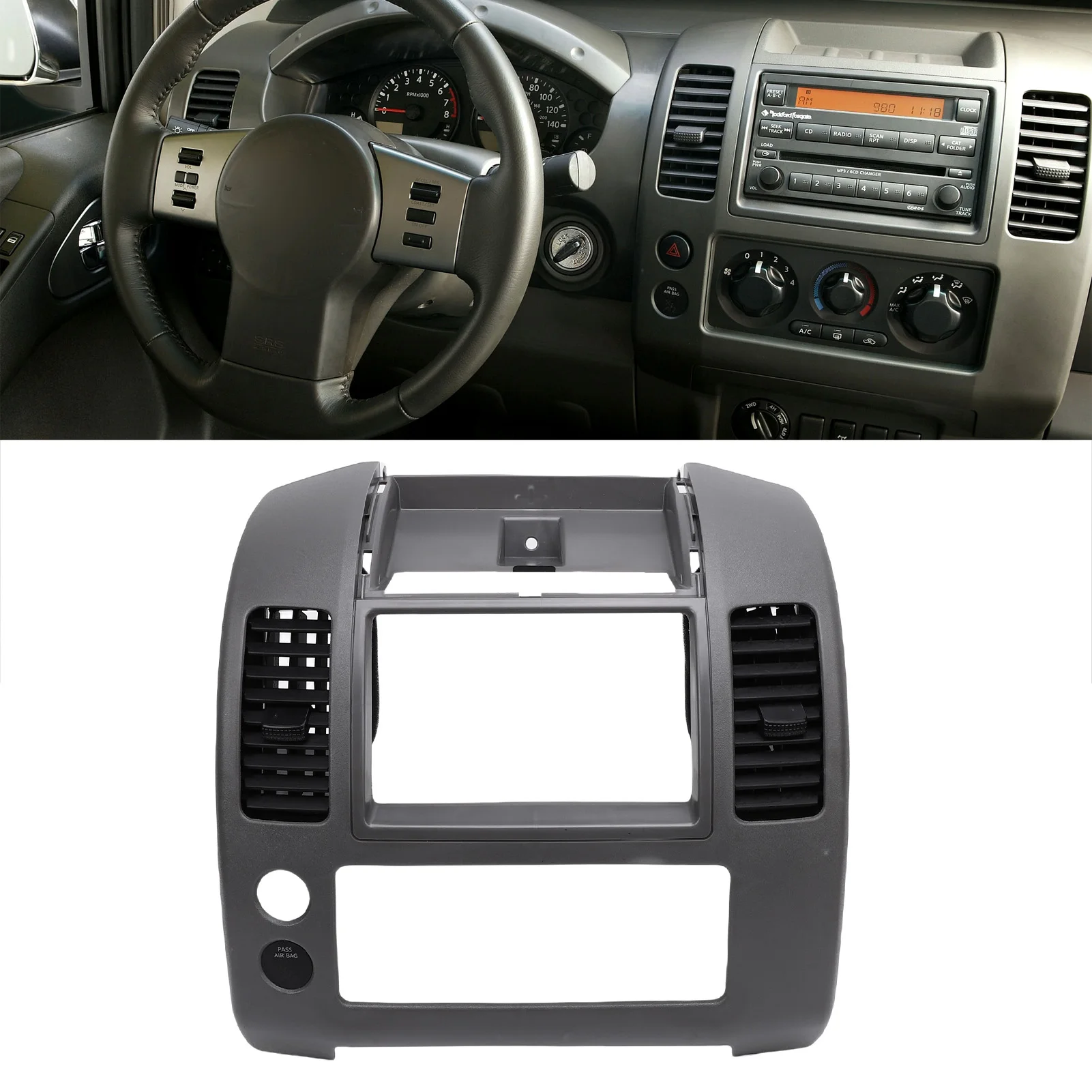 

Center Dash Console Instrument Panel Bezel 68259 ZP16D Stylish Grey Anti Aging Replacement for Frontier 2005-2020 for Vehicle