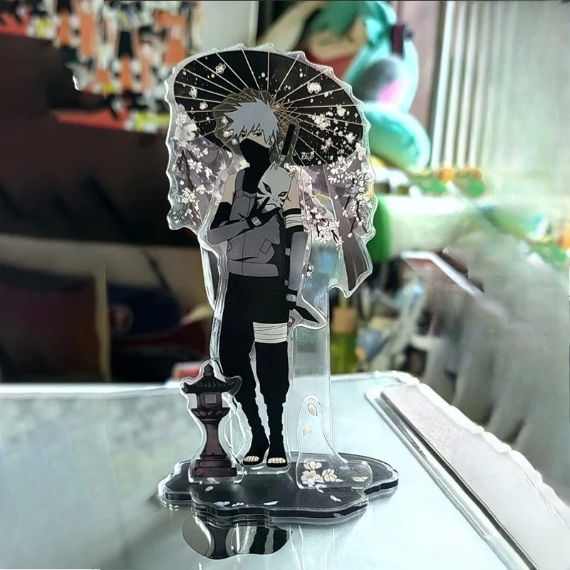 10cm/3.93in NARUTO Anime Akrylowe Podstawki Figurki Parasol Kakashi Kolekcjonerskie Dekoracje Pokojowe Prezenty Świąteczne
