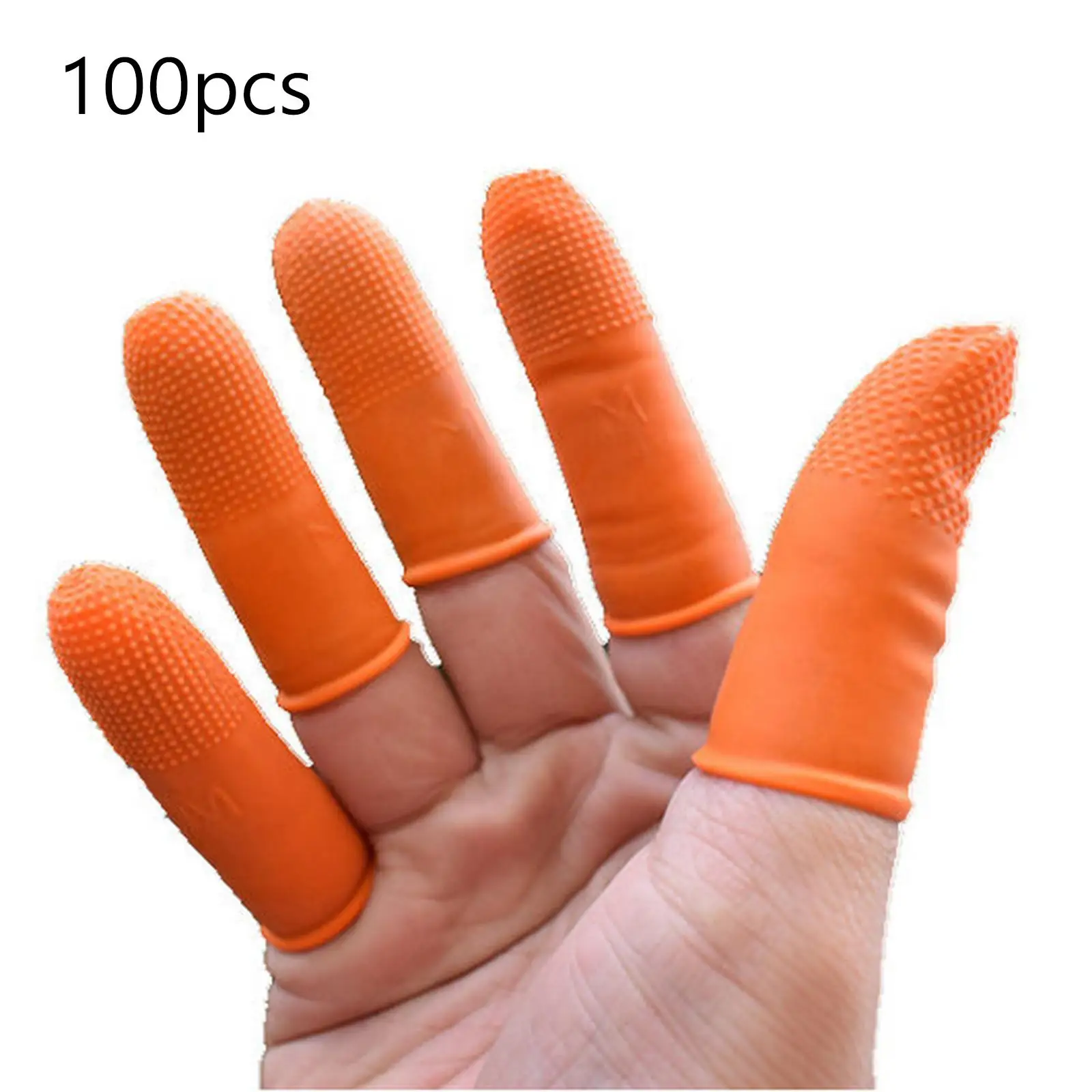 100x Disposable Latex Finger Cots Wear Resistant Fingertip Protector for Industrial Electronic Repair Handmade Painting Nail Art