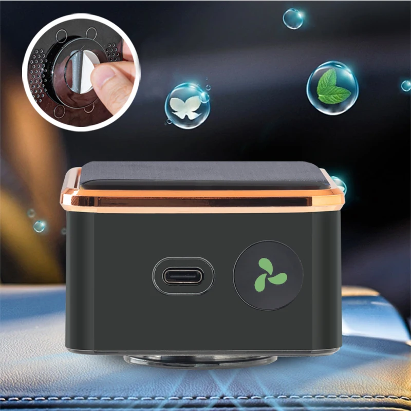 Solar Portable Vehicle Car Air Purifier Usb Rechargeable Air Fresh Aromatherapy Formaldehyde Removal Air Cleaner