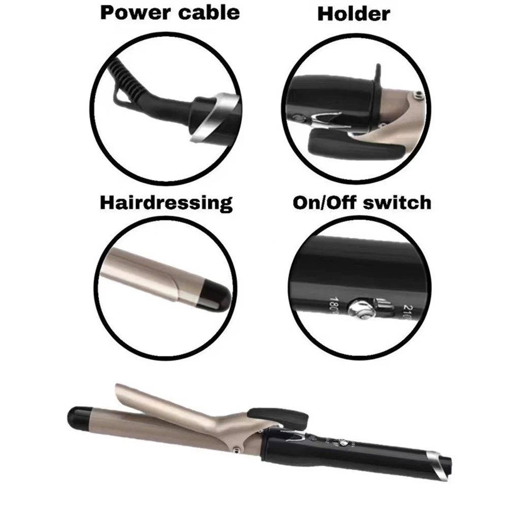 Salon Hair Curling Iron Big Curl Egg Roll Wand Wave  Iron Electric Hot Curling Tongs Beautiful Curls Styling Tool