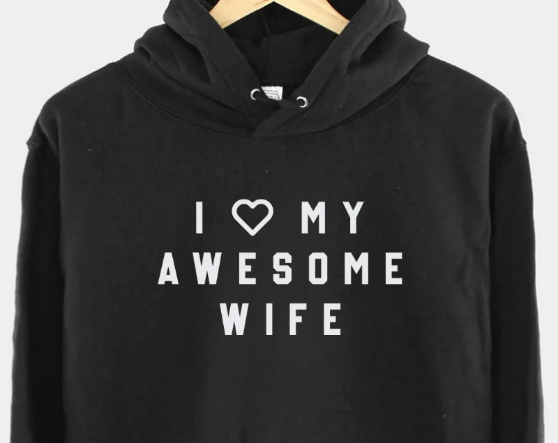 

2025 Autumn and Winter Husband Hoodie - I Love My Awesome Wife Hoodie - Hoody for Husband - Gift for Husband - Funny Mens Hoodie