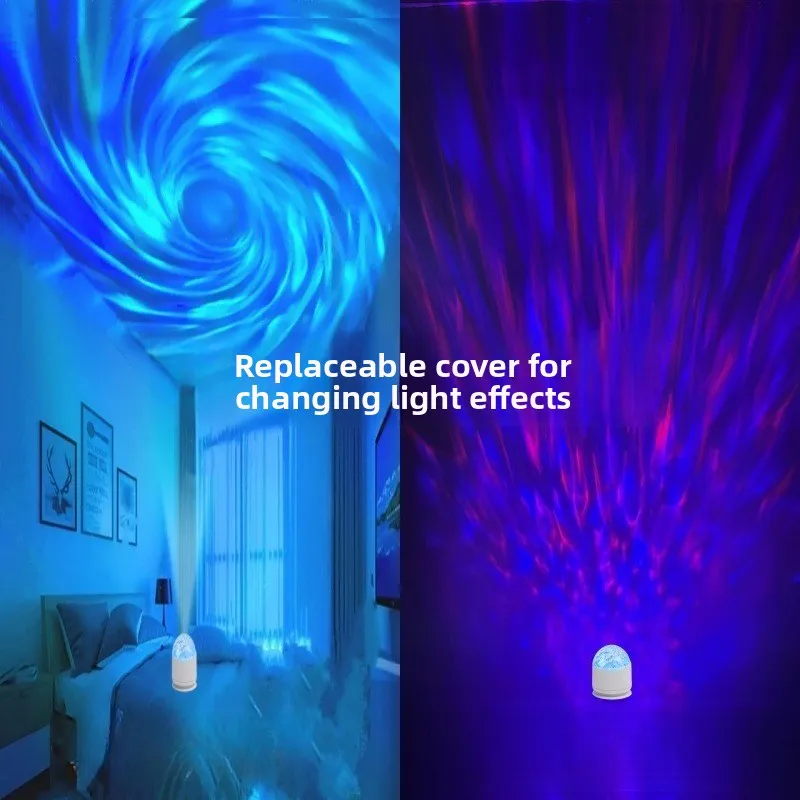 

Rotating Aurora Water Ripple Light Remote Control Water Wave Projector Romantic Atmosphere Lamp for Bedroom Bedside Home Decor