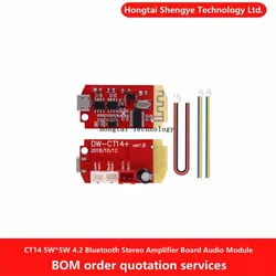 CT14 5W*5W Mini 4.2 Bluetooth Stereo Amplifier Board Audio Module Class F with Charging DIY Modification