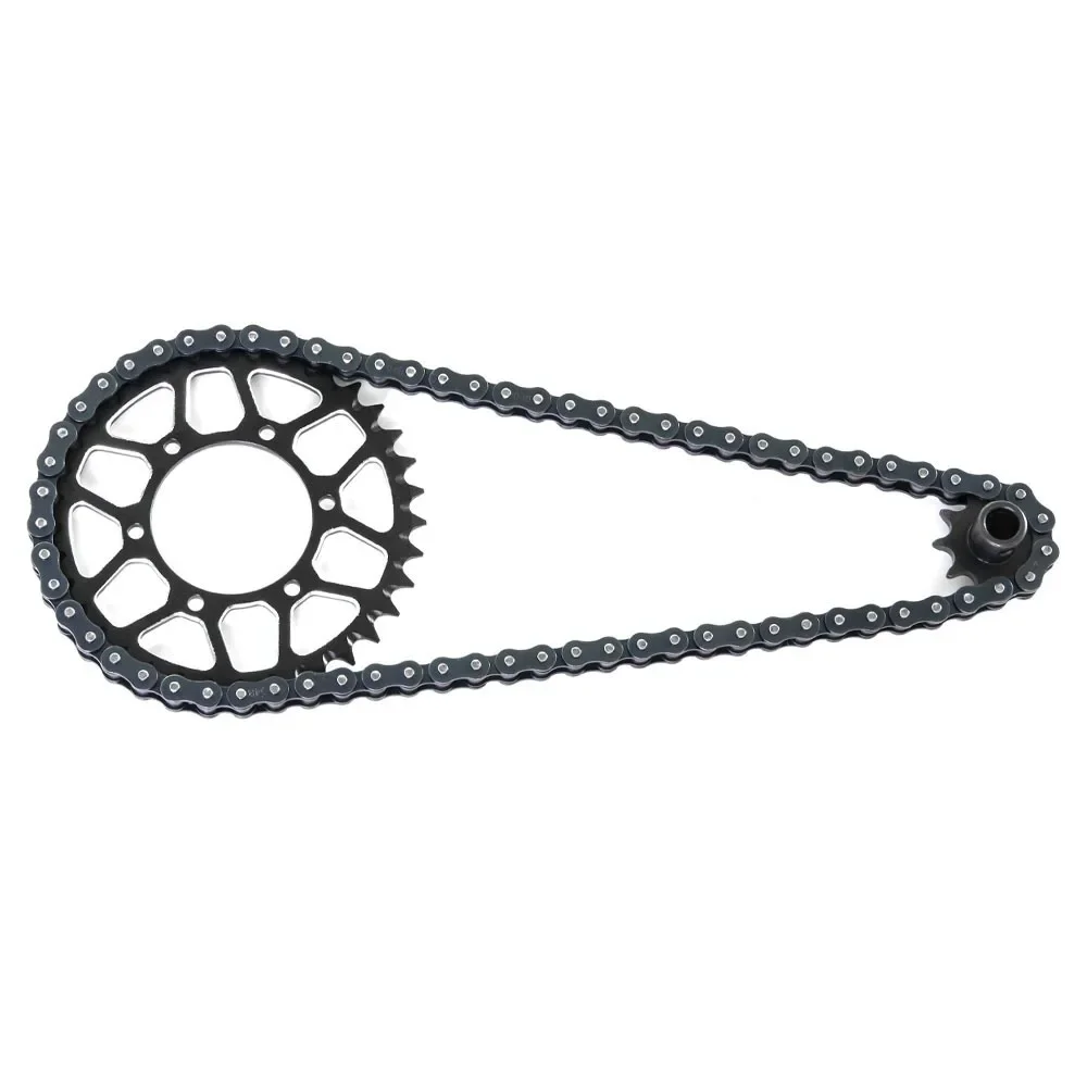 Steel 10T Front Gear + 36T Rear Gear + 70-section Sprocket Chain Set For LOSI 1/4 Promoto-MX Motorcycle RC Upgrade Accessories