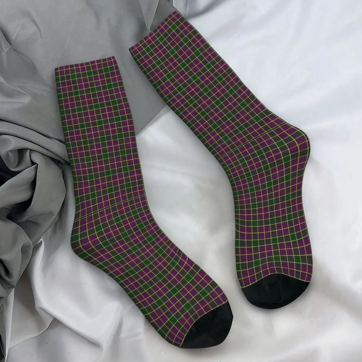 Adults Men Socks Scottish Clan Tartan Stockings Winter Funny Quality Socks Pattern Climbing Anti Skid Socks