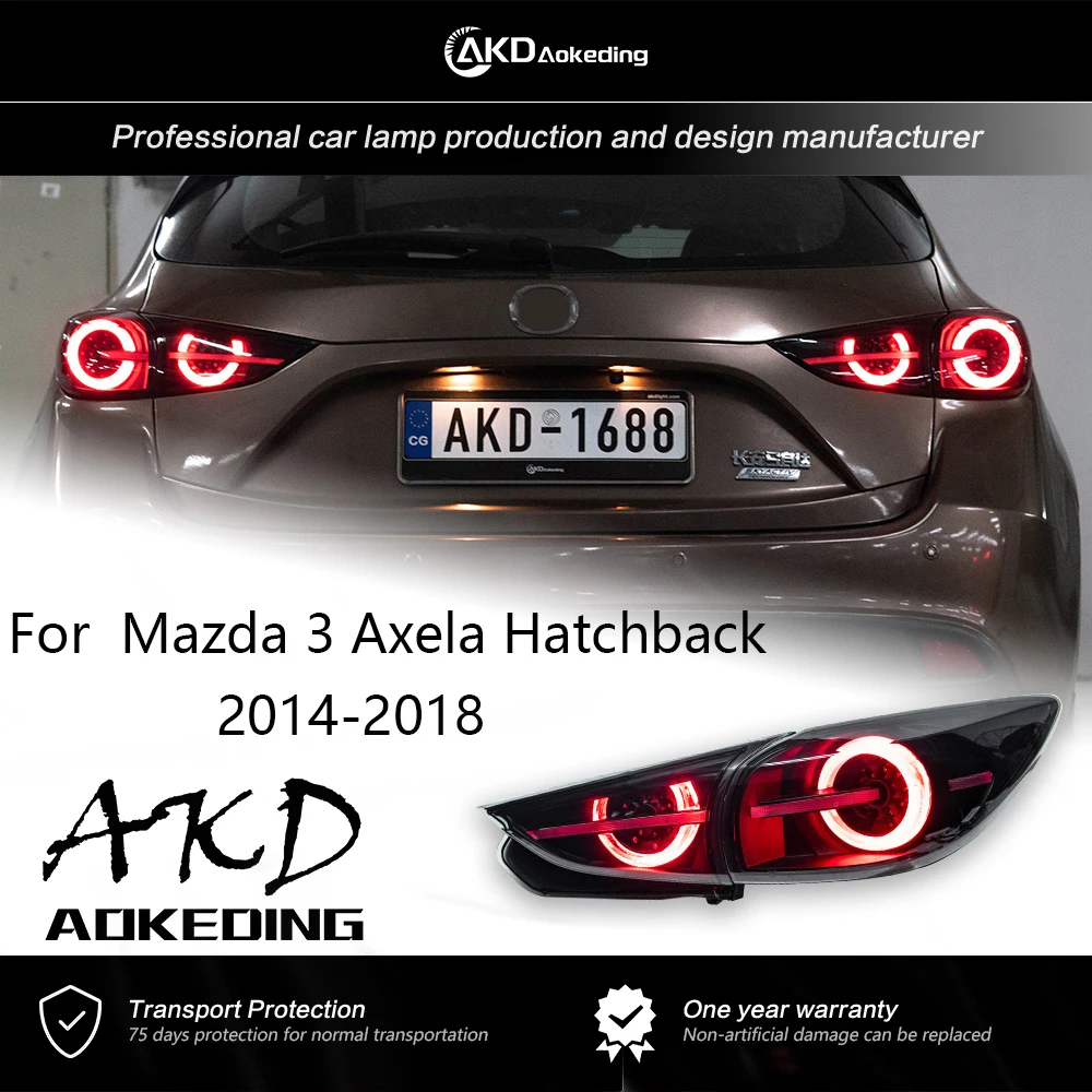 

AKD Lights for Mazda 3 Axela Hatchback 2014-2018 LED Auto Taillight Assembly Upgrade 2019 Newest Circle Design Tool Accessories