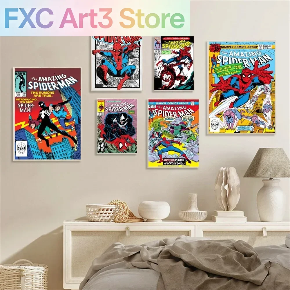 Rahmenloses Spiderman-Filmposter, Superhelden-Leinwandgemälde, Druck, Wandkunst für Wohnzimmer, Kinderzimmer, Schlafzimmer, Heimdekoration