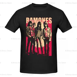 R-Ramones Men's round neck Oversized T-shirt,Rock Band Men's summer Vintage Casual Cotton Tee Shirt Gift