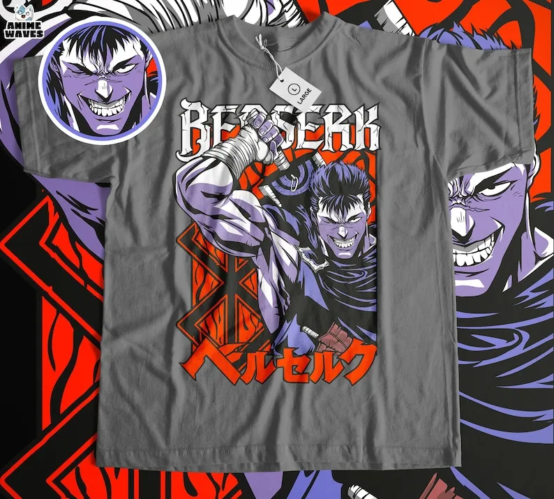 Dark Swordsman Unisex T-shirt - Japanese Manga Art, Anime-Inspired Design, Medieval Fantasy, Epic Battle Graphic