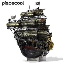 Piececool 3D Metal Puzzle The Queen Anne's Revenge Jigsaw Pirate Ship DIY Model for Teens Brain Teaser