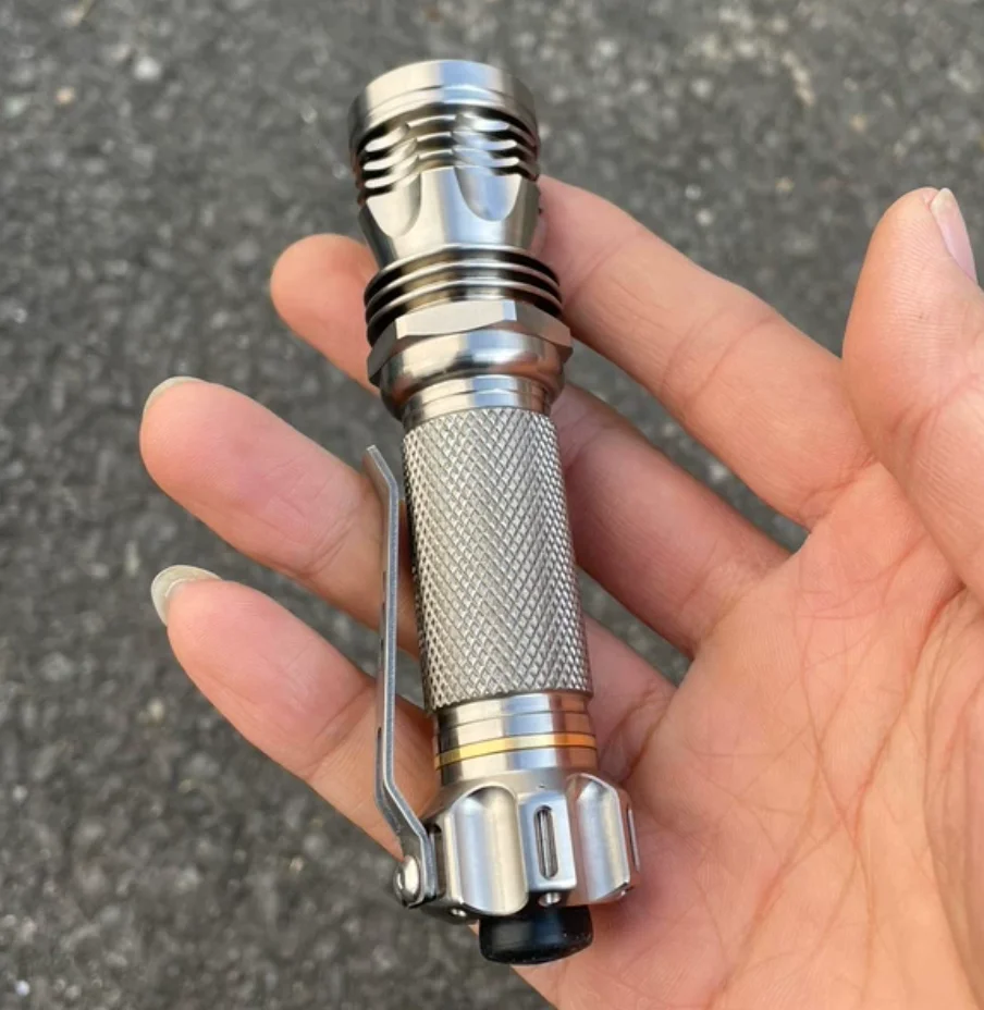 Used EDC SupFire titanium alloy flashlight kL3 head e-thread Outdoor Tools Strong Light Torch Lamp Decompression Toy