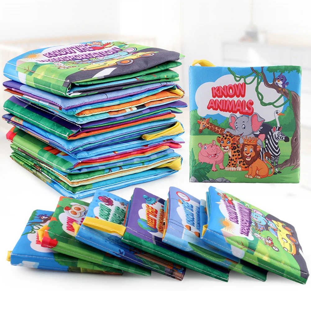 Children Enlightenment Early Educational Toys Kids Cloth Books English Animal Car Fruit Cognitive Book for Toddlers 12-72 Month view 4
