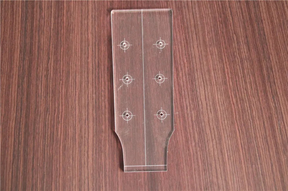 HUATOOL Transparente Acryl-Gitarrenkopf-Schablone, für E-Gitarre, Akustikgitarre, Ukulele, Gitarrenbauer, DIY-Werkzeug – Detail 1