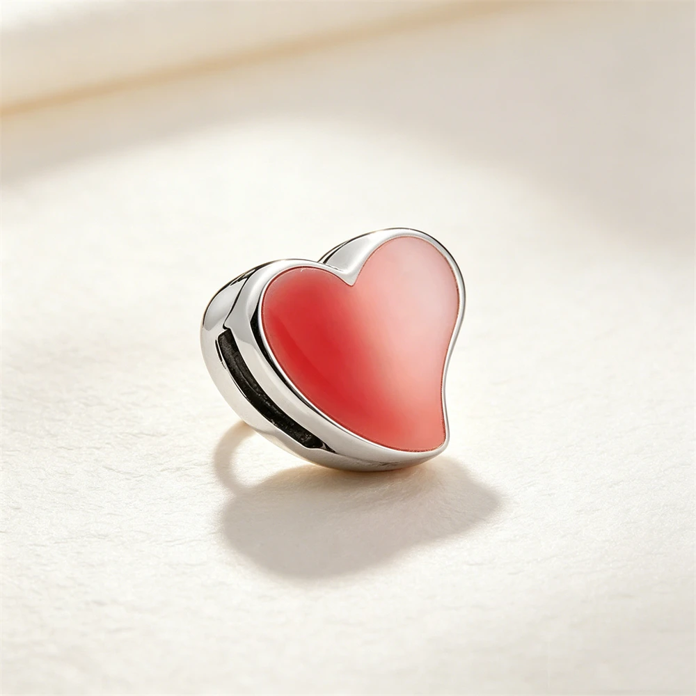 925 Silver Letters A-Z Circular Heart-Shaped Crystal Flat Clip Spacer Beads, Suitable for DIY Mesh Bracelets Jewelry Accessories