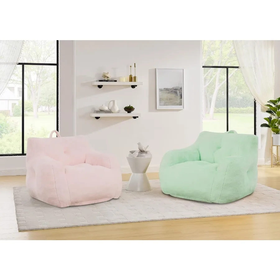 Sedie a sacco per adulti Ampia poltrona a sacco con comodo divano singolo in tessuto peluche per soggiorno, sala lettura e appartamento.