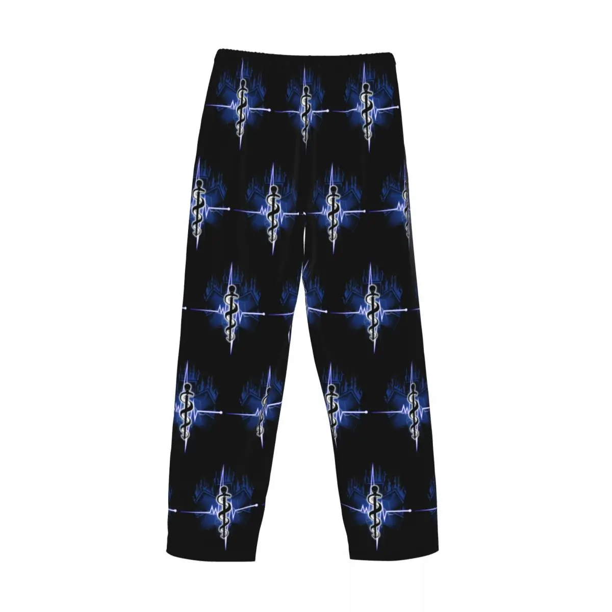 Pantalones de pijama personalizados con Logo de estrella de la vida Emt para hombre, ropa de dormir con cordón para el cuidado de la salud paramédico, pantalones con bolsillos