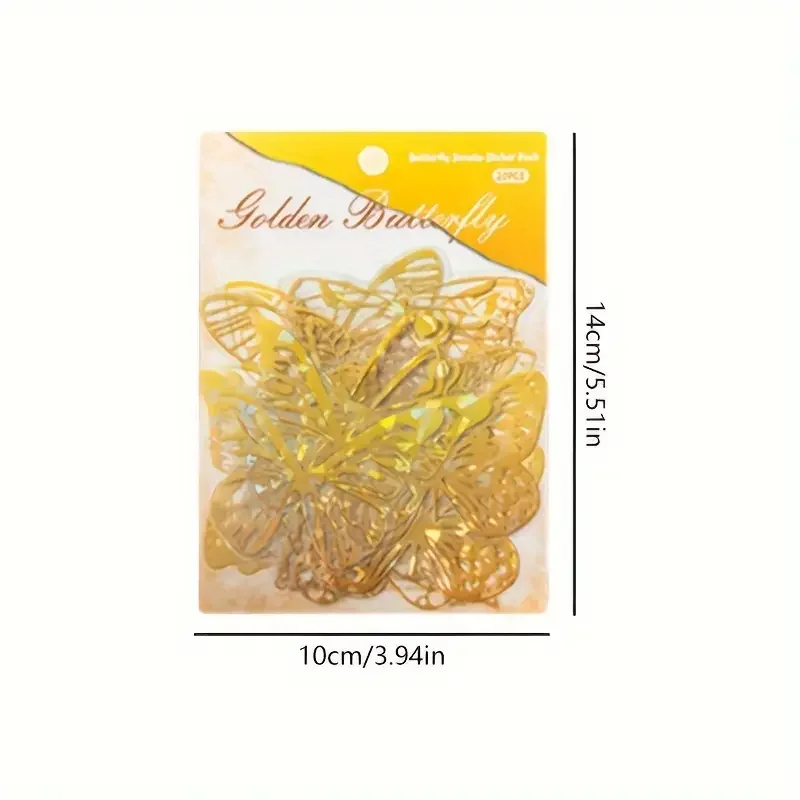 80 قطعة/4 ظهر من ملصقات الفراشة PET، ملصقات قرطاسية مع لمعان، مناسبة لألبومات الصور المصنوعة يدويًا وتزيين زجاجات المياه