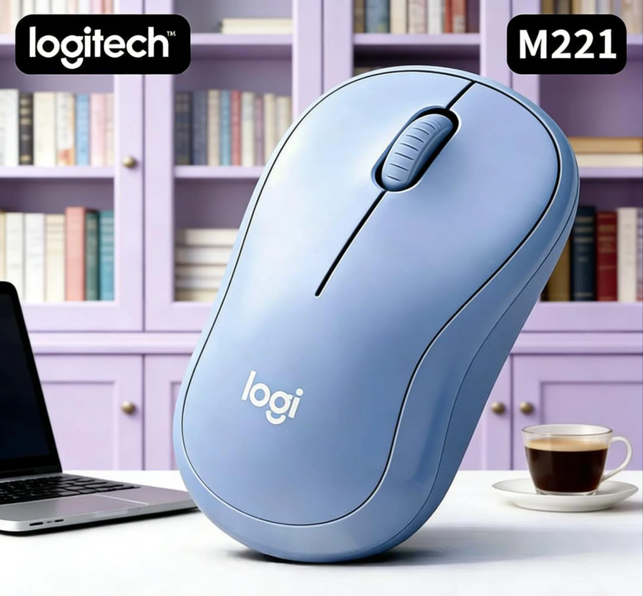 

Logitech M221 Silent Wireless Mouse USB Compact Comfortable Touch Anti-Slip Mouse for All Computers Daily Use + M750/M650/M170