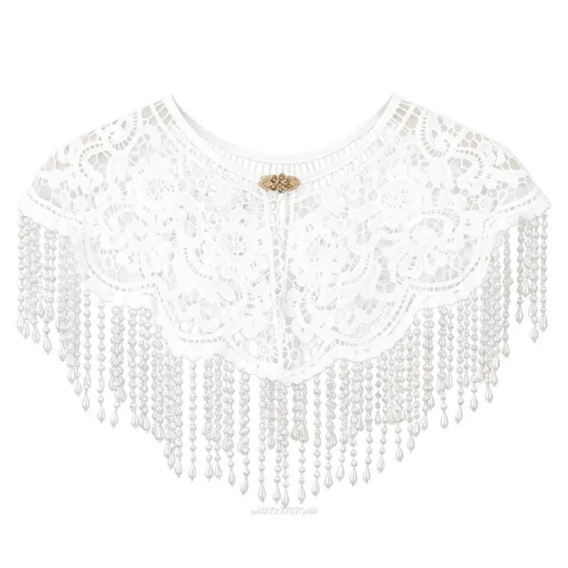 X5XA Temperament Oriental Charm Capelet Detailed Embroidery Stylish Folkloric Stole Cloak Shawl For Adults And Ladies
