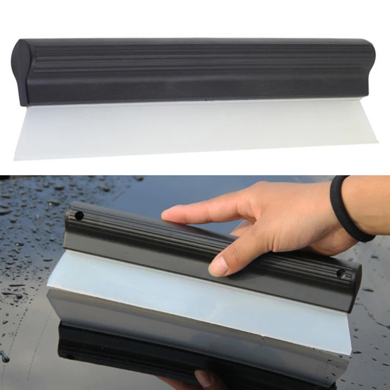 Limpiaparabrisas de silicona Flexible para limpieza de ventanas de coche, raspador de vidrio de silicona práctico, cuchilla automática, raspador de película de raspado