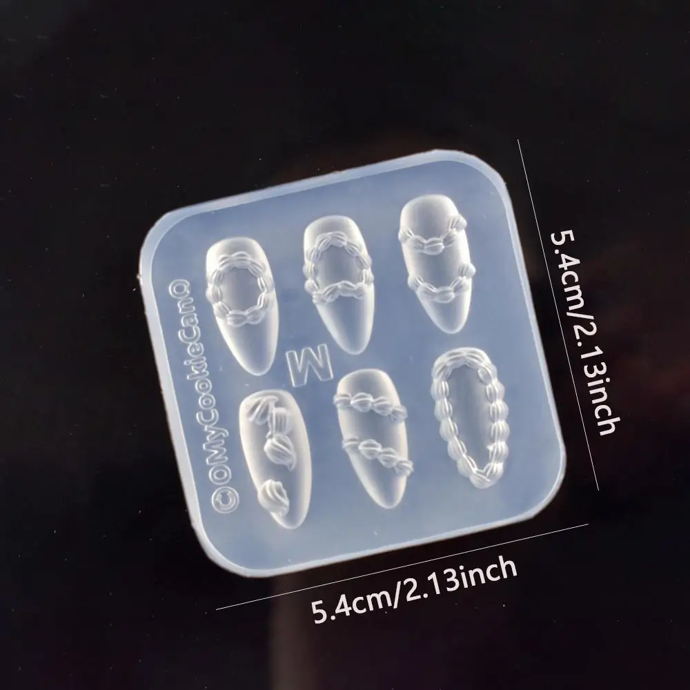 French style Cream Lace Nail Art Mold Silicone DIY Nails Resin Molds Nail Decoration Nail Art Carving Template