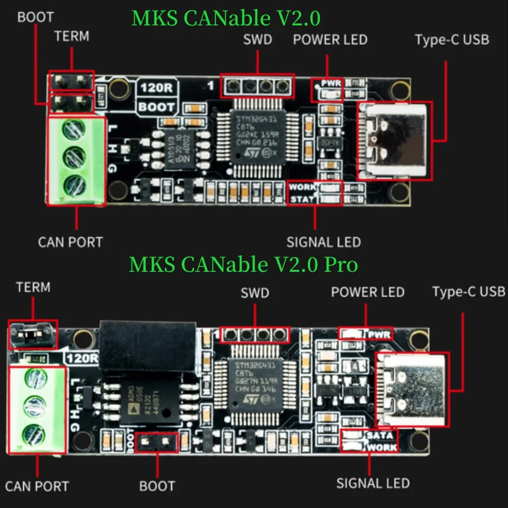 MKS CANable Pro2.0 shield USB to CAN Protocol controller adapter aSr CANbus transceiver Protocol converter serial klipper