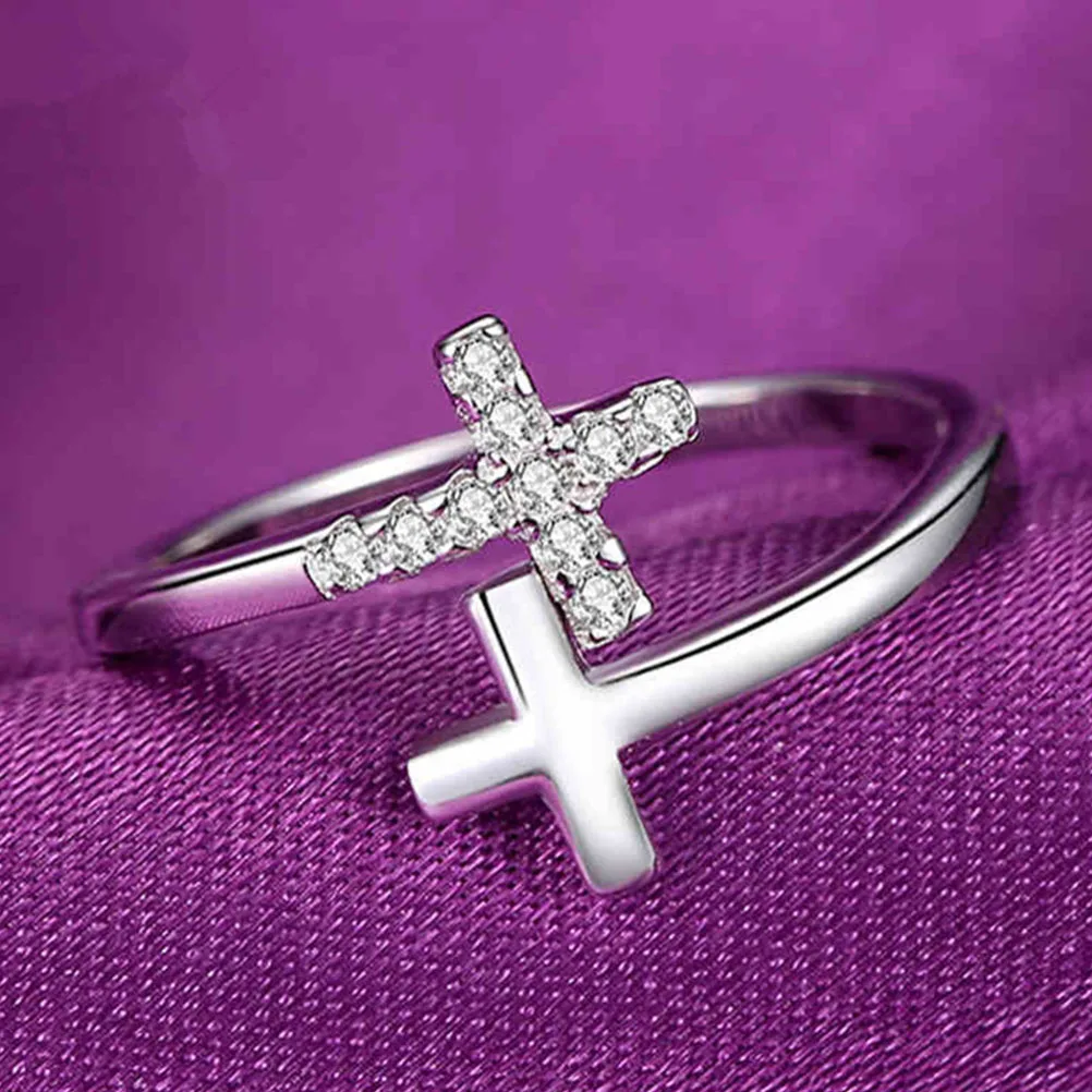 

Cross Women for Girl Metal Necklace Open Jewelry Alloy Simple Decoration
