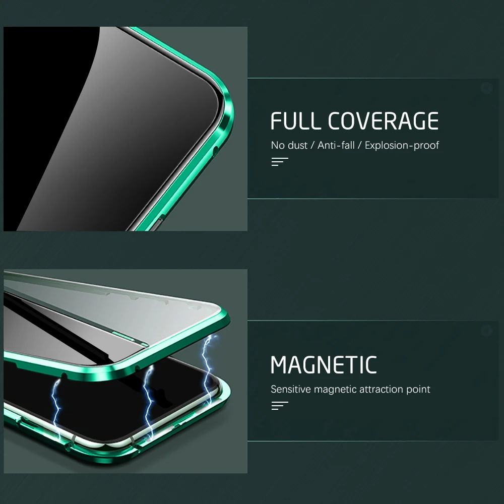For Xiaomi Redmi Note 13 Pro 5G Case 360° Magnetic Flip Double Sided Tempered Glass Cover Redmy Note13 13Pro Note13Pro 4G Fundas