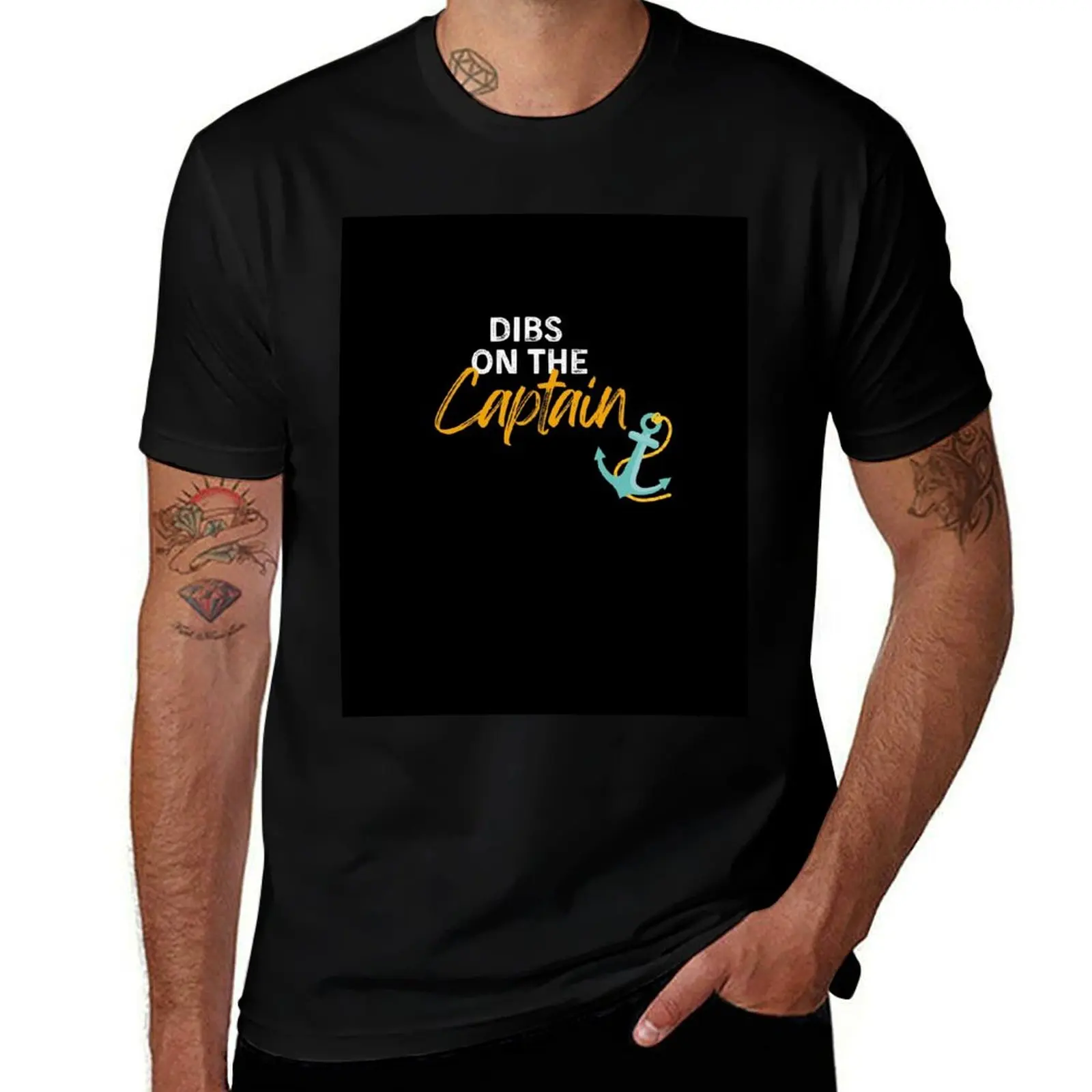 Dibs On The Captain Funny Captain Wife Retro Boating Boat T-Shirt Plus Size Street Style Tee T-Shirt