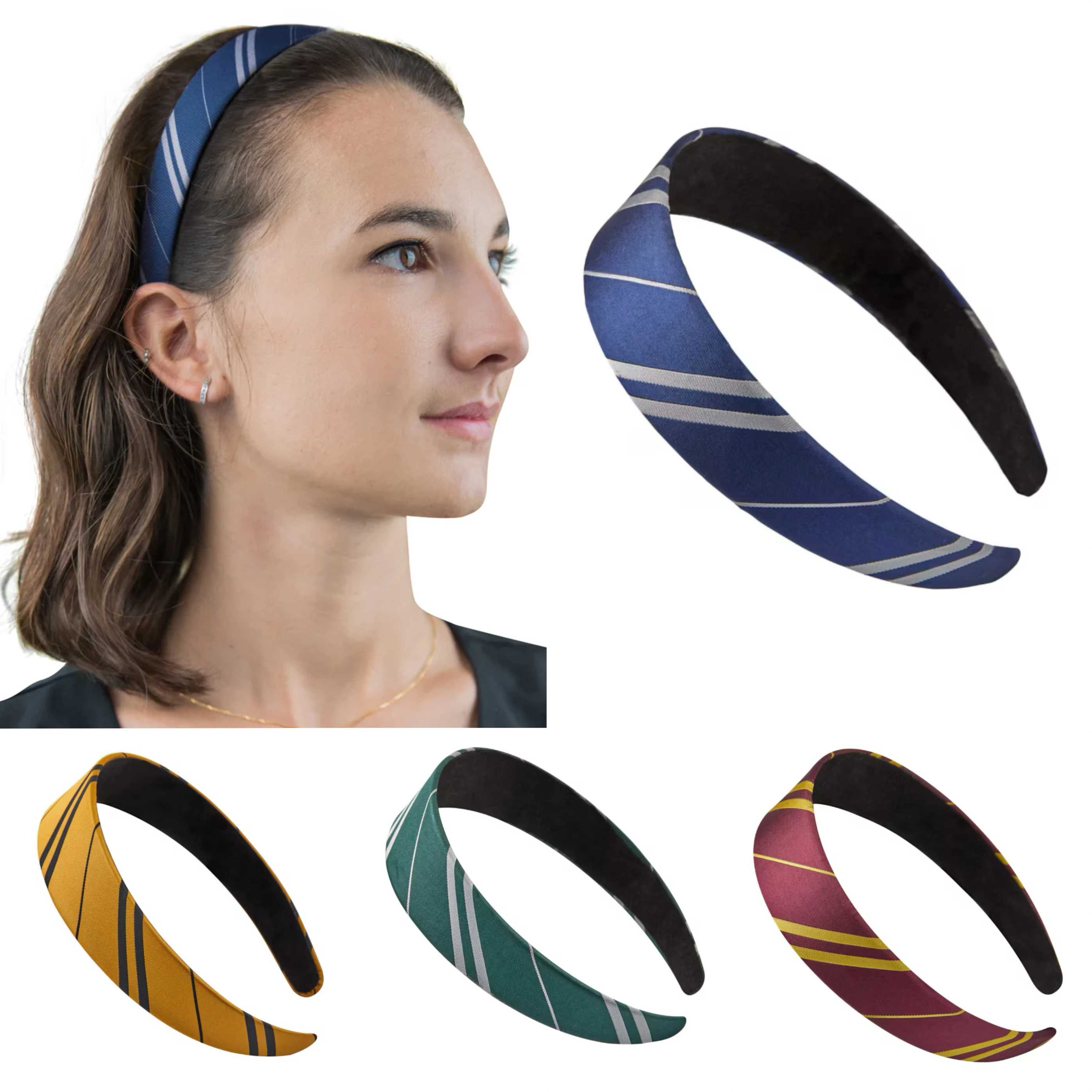 Повязки на голову Хогвартс, аксессуары для косплея, Гарри Поттер, Гриффиндор Слизерин, аниме, аксессуары для волос, школьные принадлежности, игрушки, подарки